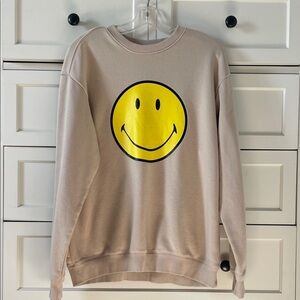 Smiley x H&M Men’s Beige Relaxed Fit Sweatshirt Limited Edition - Size Medium